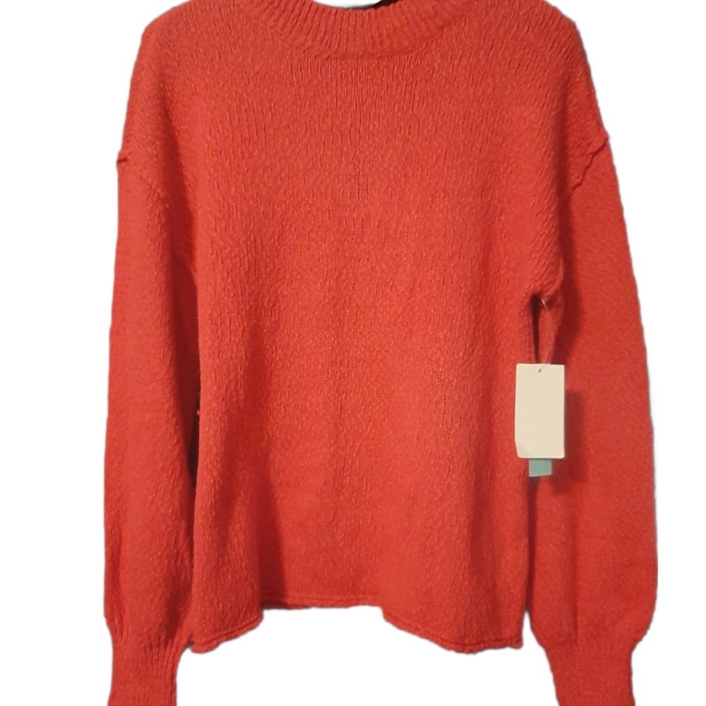 NWT Nordstrom Rack Abound size small red sweater drop shoulder balloon sleeve